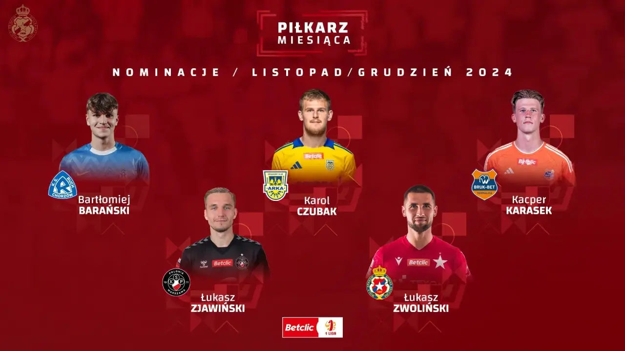 Zdjęcie: Betclic 1 Liga wybiera piłkarza i trenera listopada/grudnia