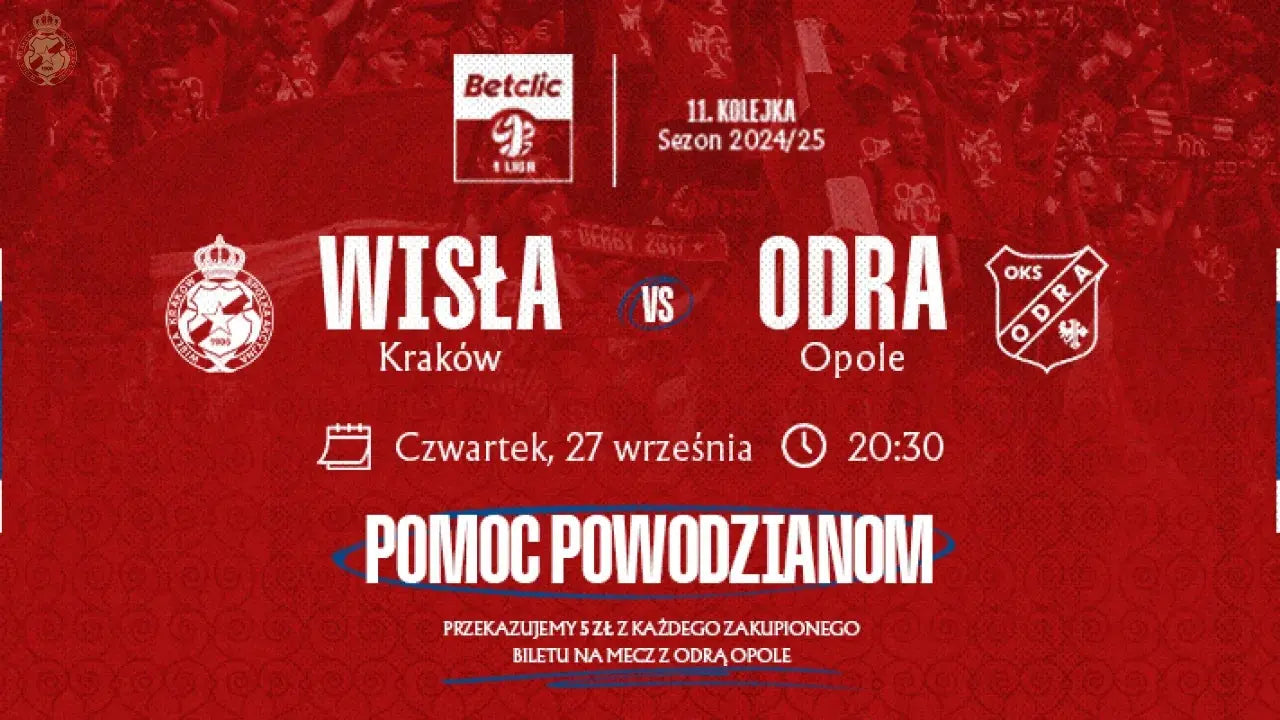 Zdjęcie: Wisła Kraków pomoże poszkodowanym w powodzi na Opolszczyźnie