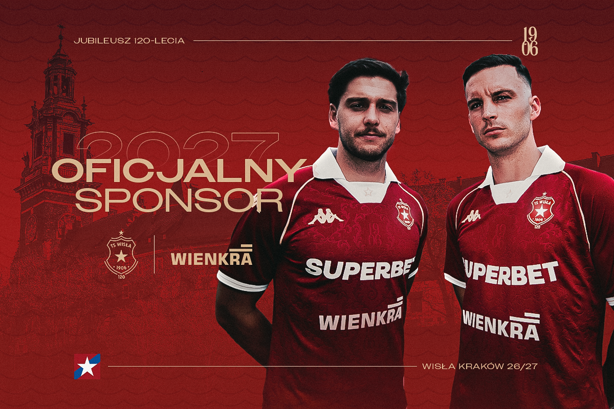 Wienkra Oficjalnym Sponsorem Wisły Kraków. Logo firmy trafi na front koszulek Białej Gwiazdy