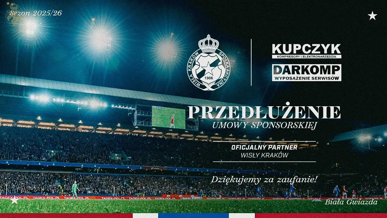 Zdjęcie: Wisła Kraków przedłuża współpracę z firmą Kupczyk-Darkomp – Oficjalnym Partnerem Klubu