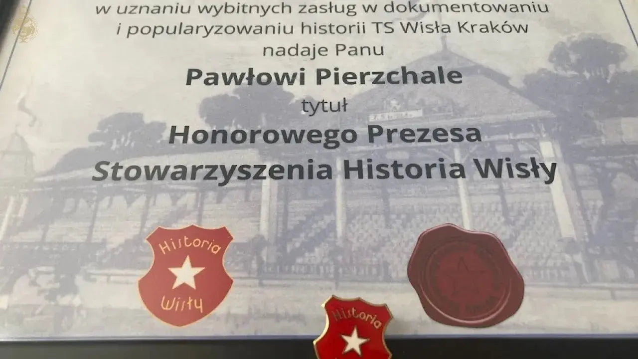 Zdjęcie: Paweł Pierzchała honorowym Prezesem Stowarzyszenia Historia Wisły
