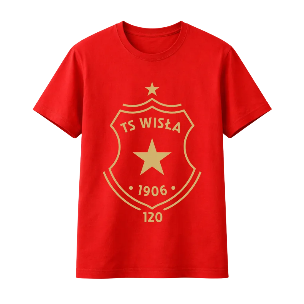 T-shirt Herb 120 - czerwony - Wisła Kraków® Official Platform
