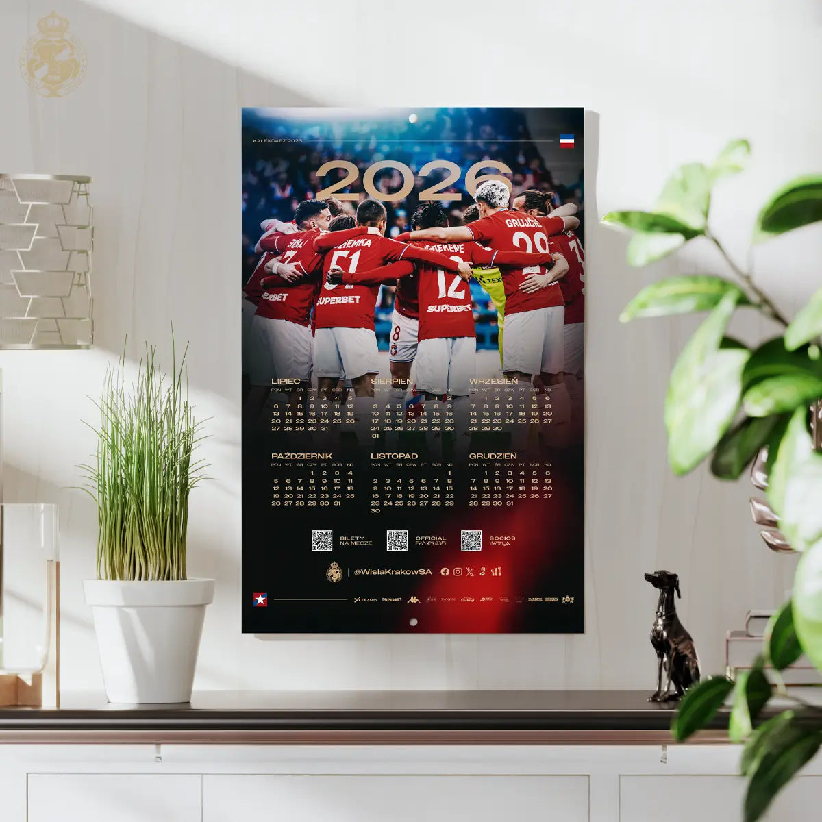 Kalendarz ścienny B1 - 2026 Official FanShop - TS Wisła Kraków SA