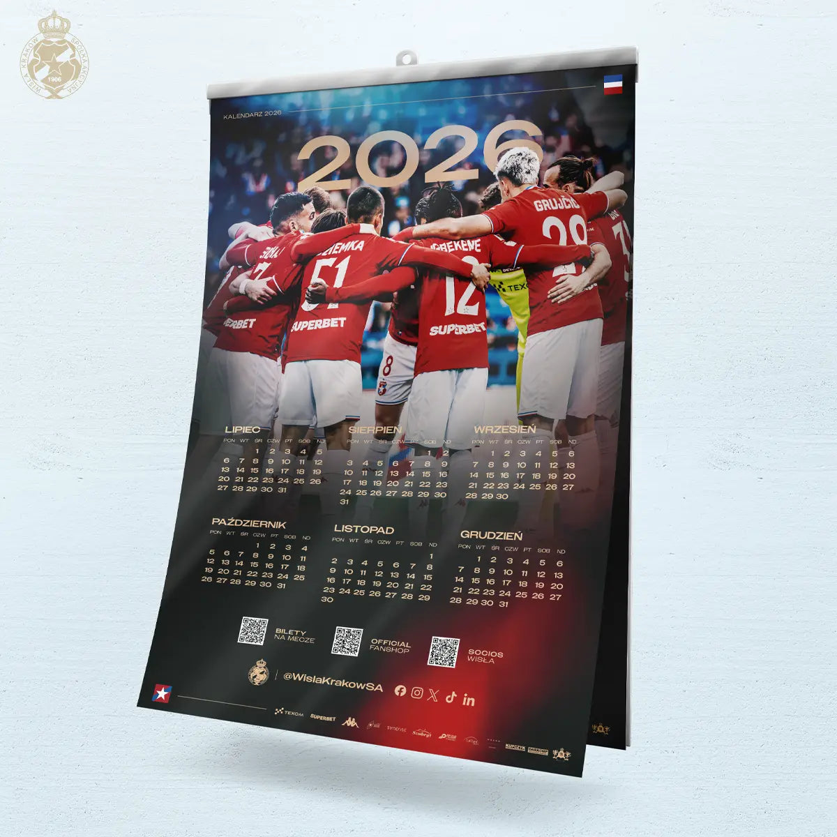 Kalendarz ścienny B1 - 2026 Official FanShop - TS Wisła Kraków SA