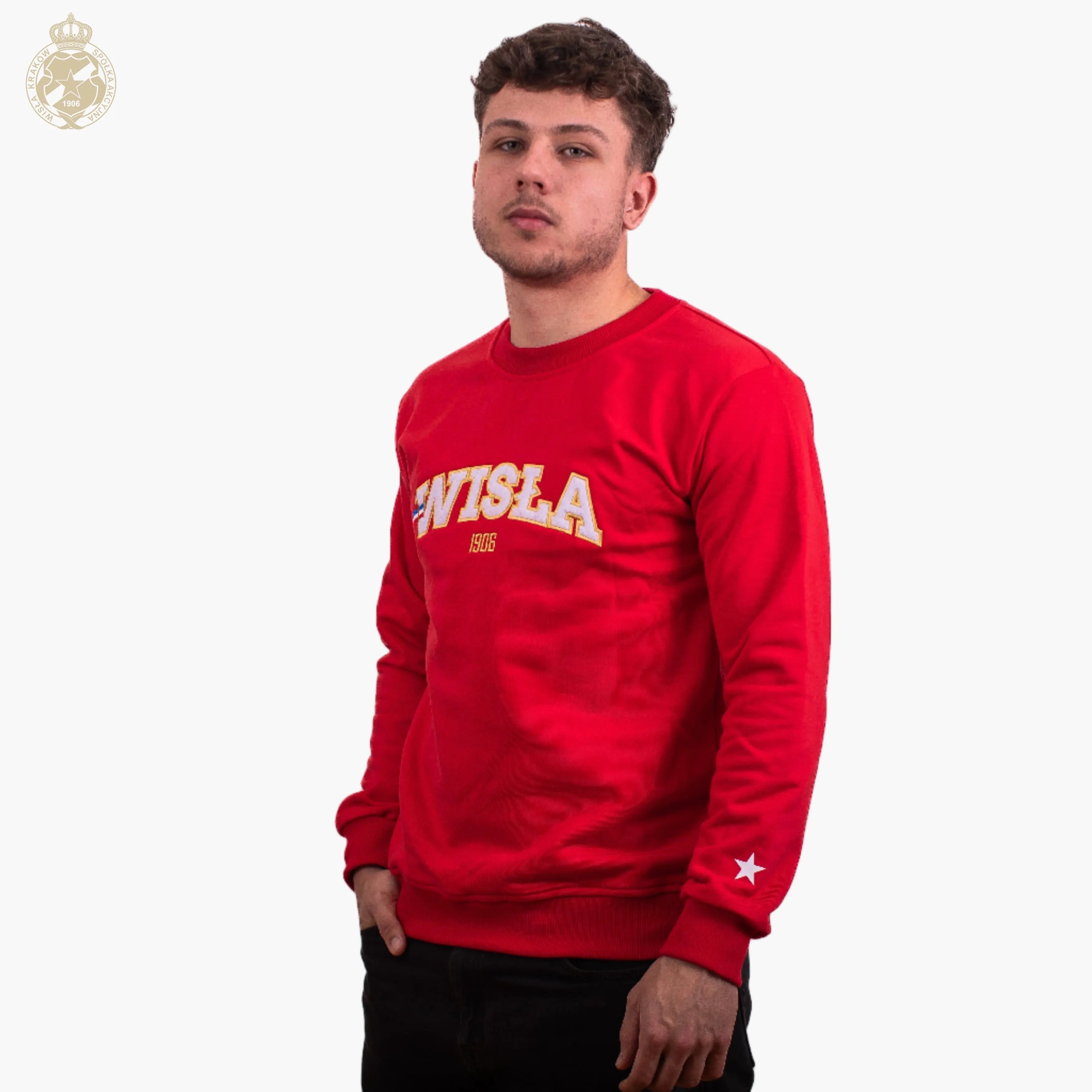 Bluza crewneck Wisła 1906 - czerwona Official FanShop - TS Wisła Kraków SA