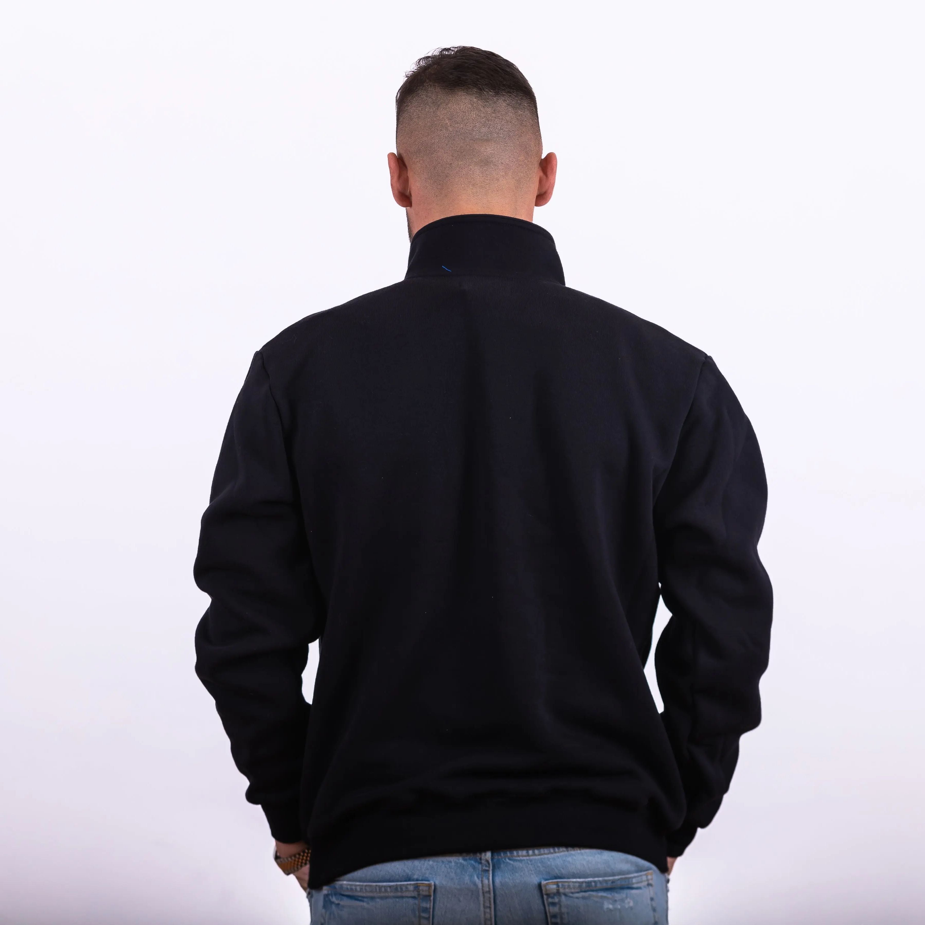 Bluza halfzip Wisła - złoty haft - czarna - Wisła Kraków Offical FanShop