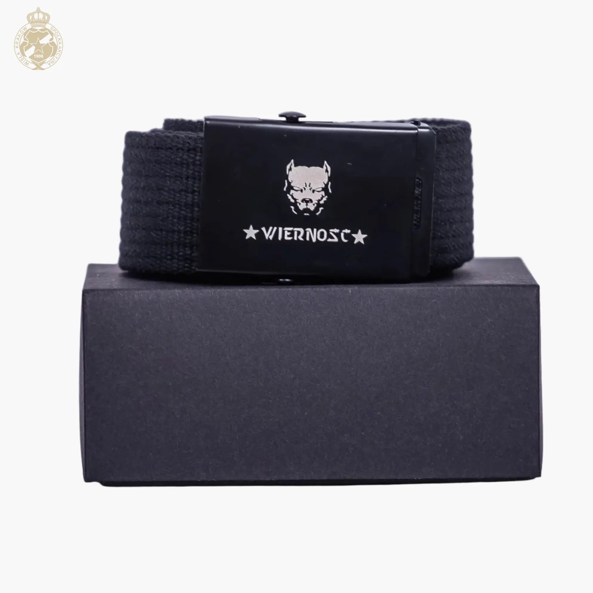 Pasek parciany WIERNOŚĆ - czarny - Wisła Kraków Offical FanShop
