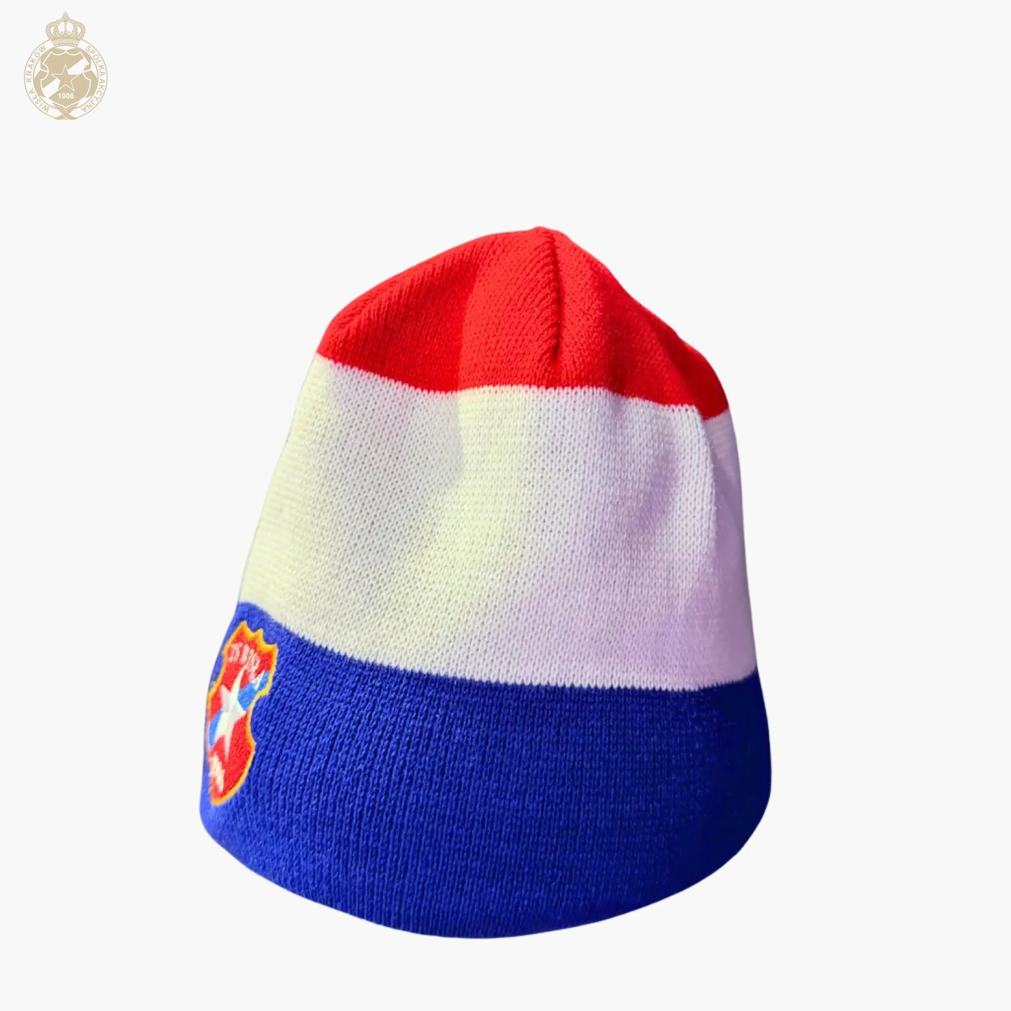 Czapka zimowa Trzy kolory - Herb TS Wisła Kraków Offical FanShop