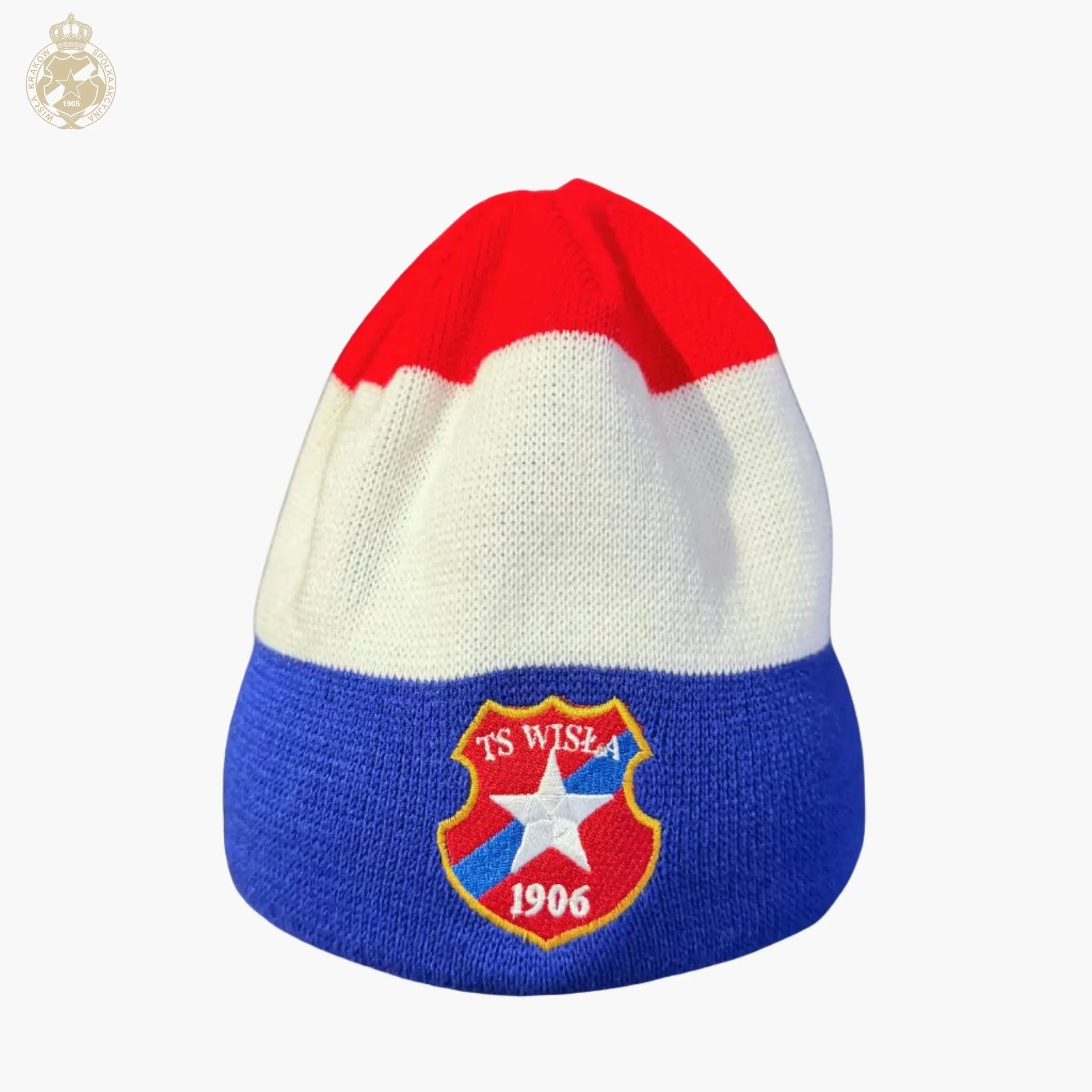 Czapka zimowa Trzy kolory - Herb TS Wisła Kraków Offical FanShop