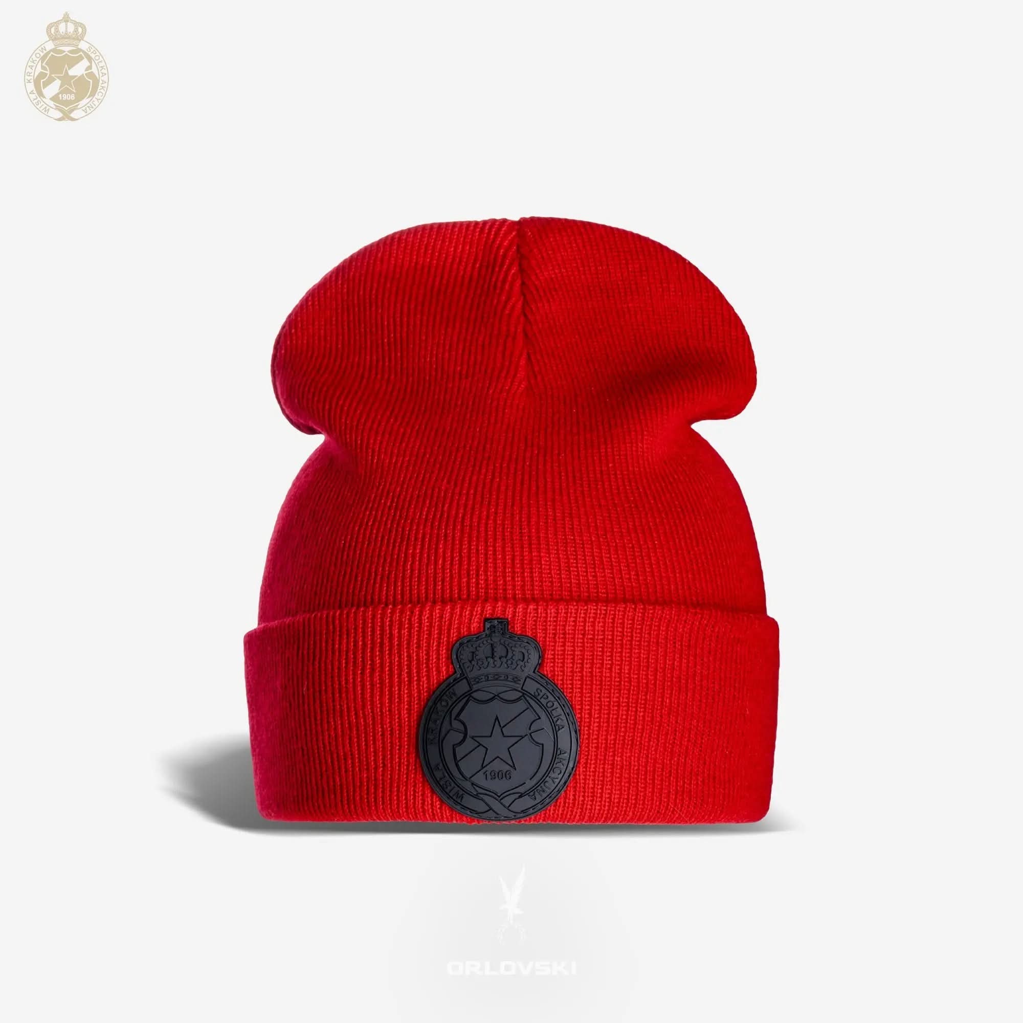 Czapka zimowa czarny Herb SA TSW087 - czerwona Wisła Kraków Offical FanShop