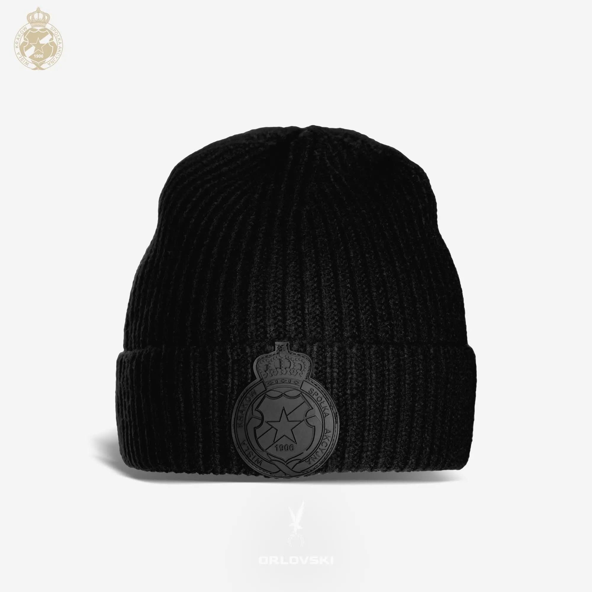 Czapka zimowa prążkowana Herb SA TSW091 -czarna Wisła Kraków Offical FanShop