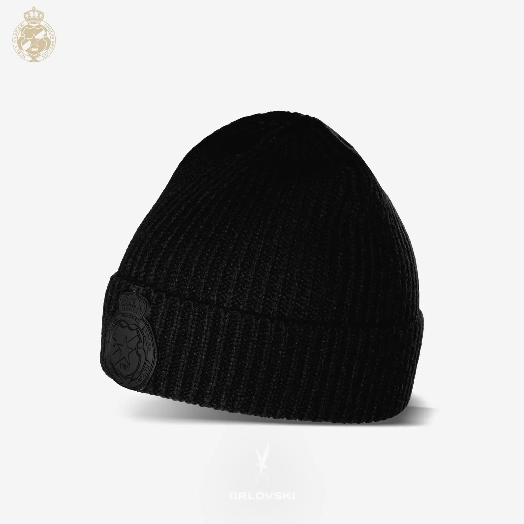 Czapka zimowa prążkowana Herb SA TSW091 -czarna Wisła Kraków Offical FanShop