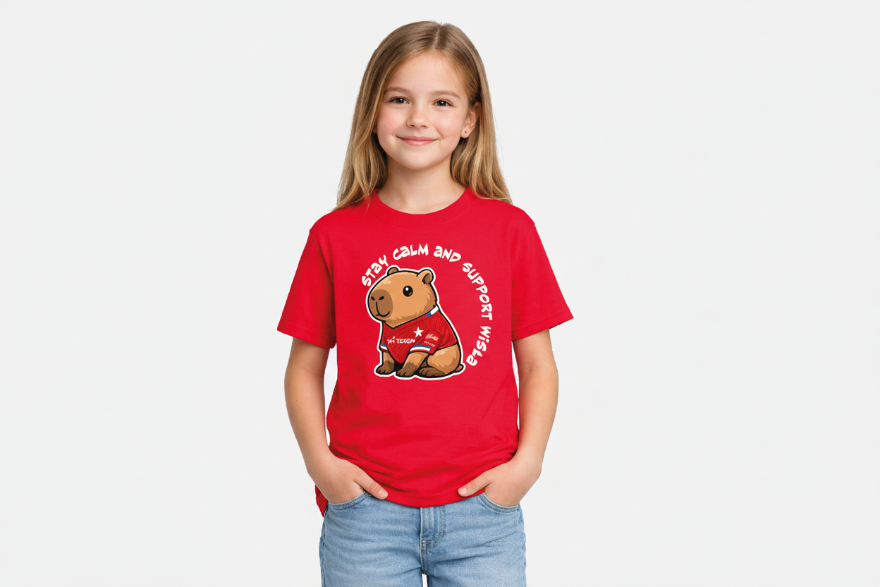 T-shirt Kapibara junior Stay Calm and Support Wisła - Wisła Kraków® Official Platform