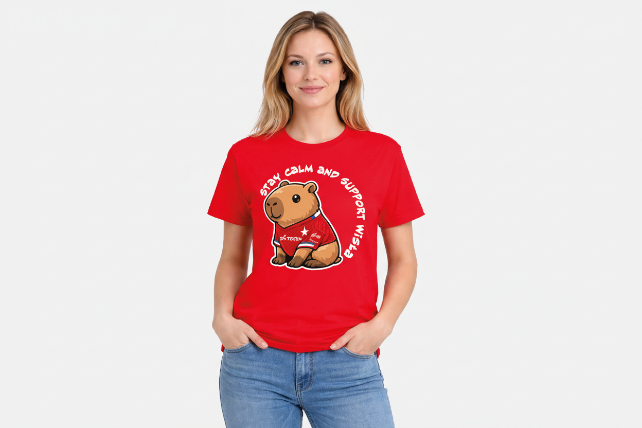 T-shirt Kapibara Stay Calm and Support Wisła - Official FanShop - TS Wisła Kraków SA