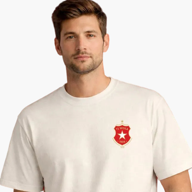 T-shirt Stadion Retro - biały - Wisła Kraków Offical FanShop