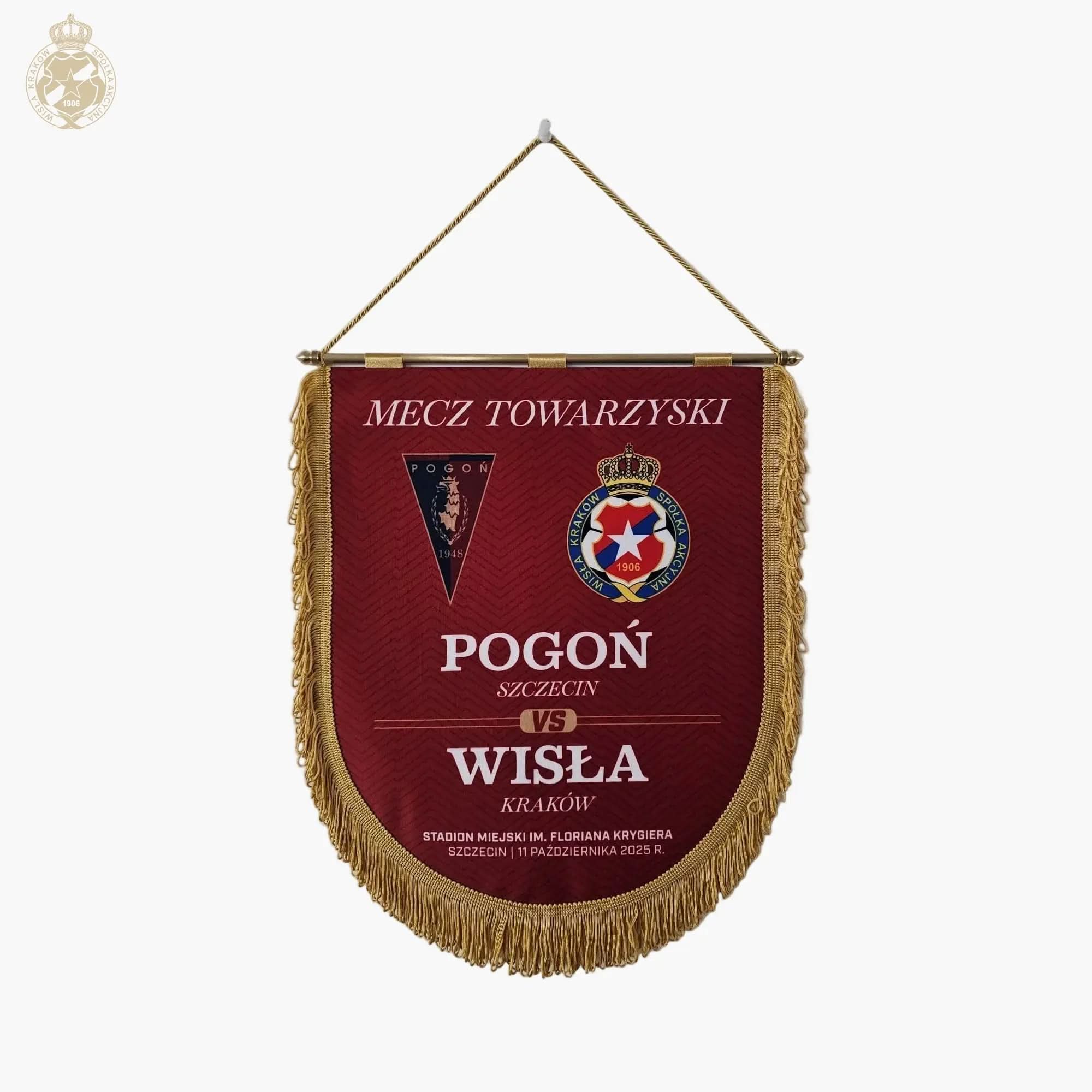 Licytacja - Proporzec meczowy - Pogoń Szczecin - Wisła Kraków - Mecz Towarzyski Wisła Kraków Offical FanShop