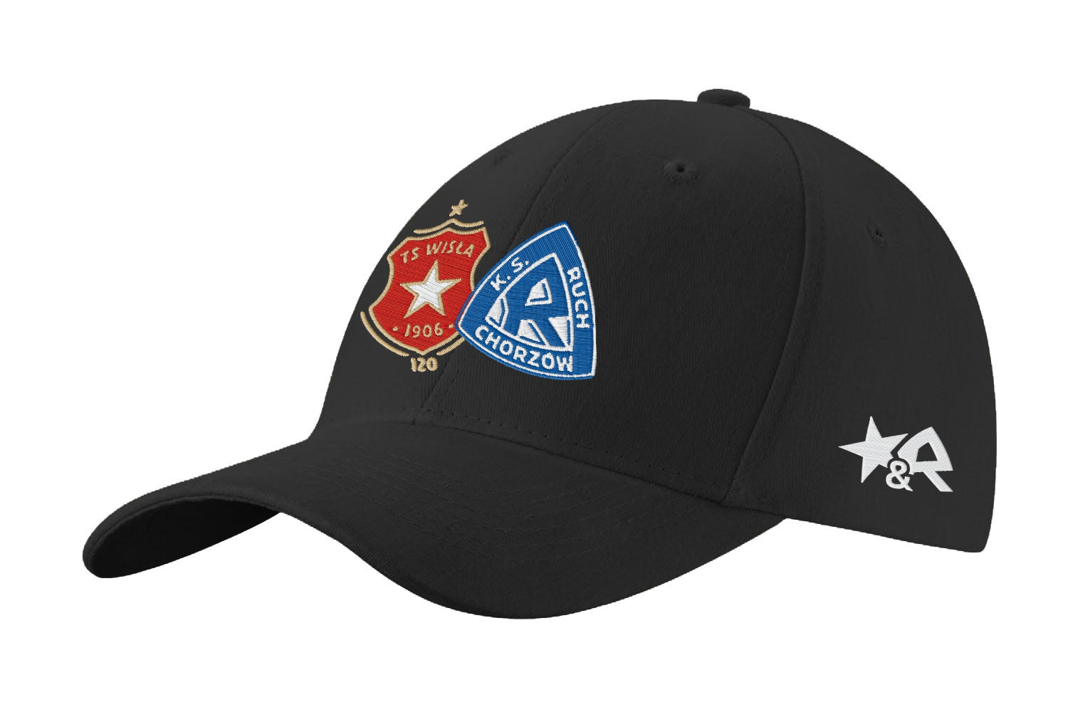 Czapka z daszkiem Wisla i Ruch kolor - czarna - Wisła Kraków Offical FanShop