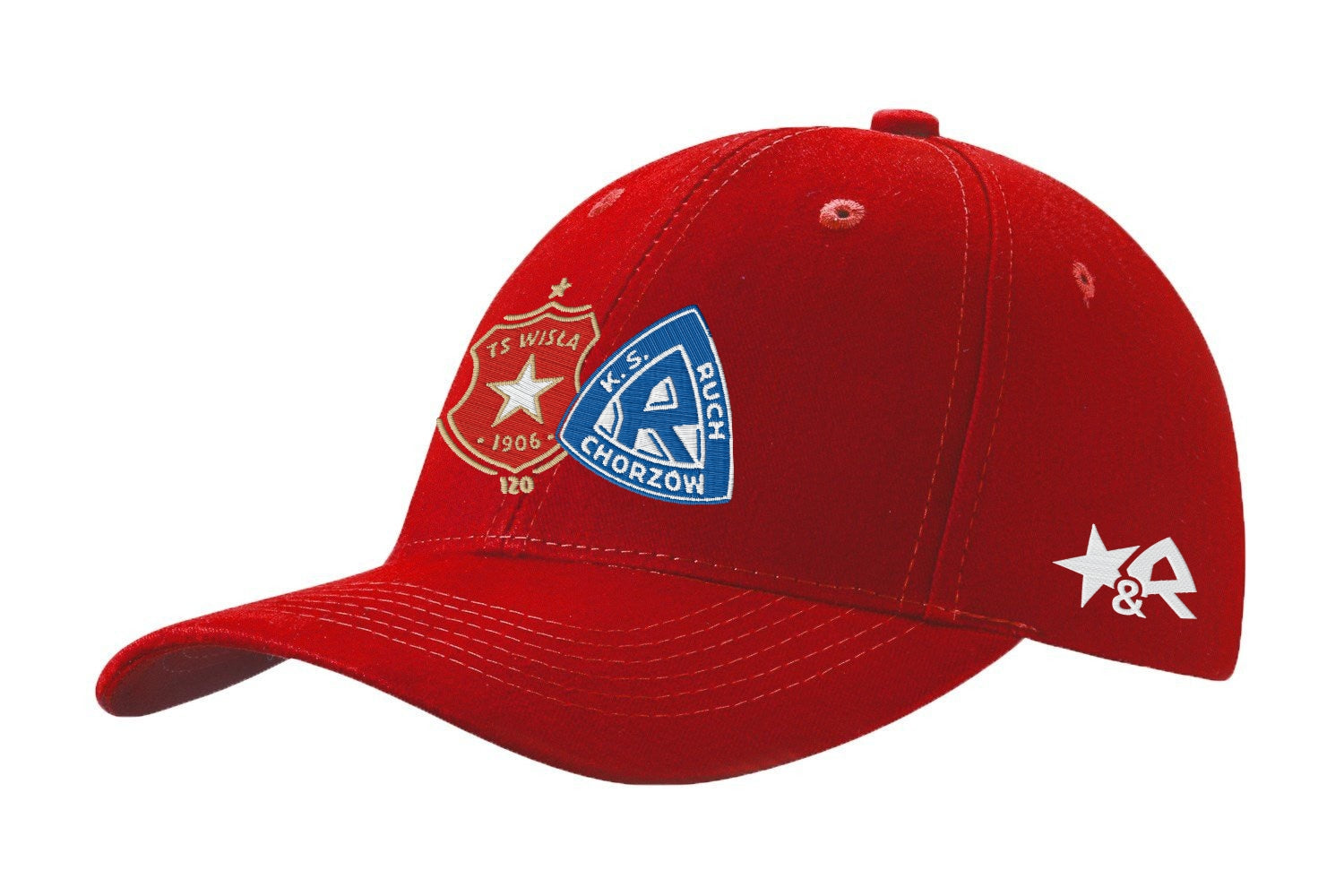 Czapka z daszkiem Wisla i Ruch kolor - czerwona - Wisła Kraków Offical FanShop