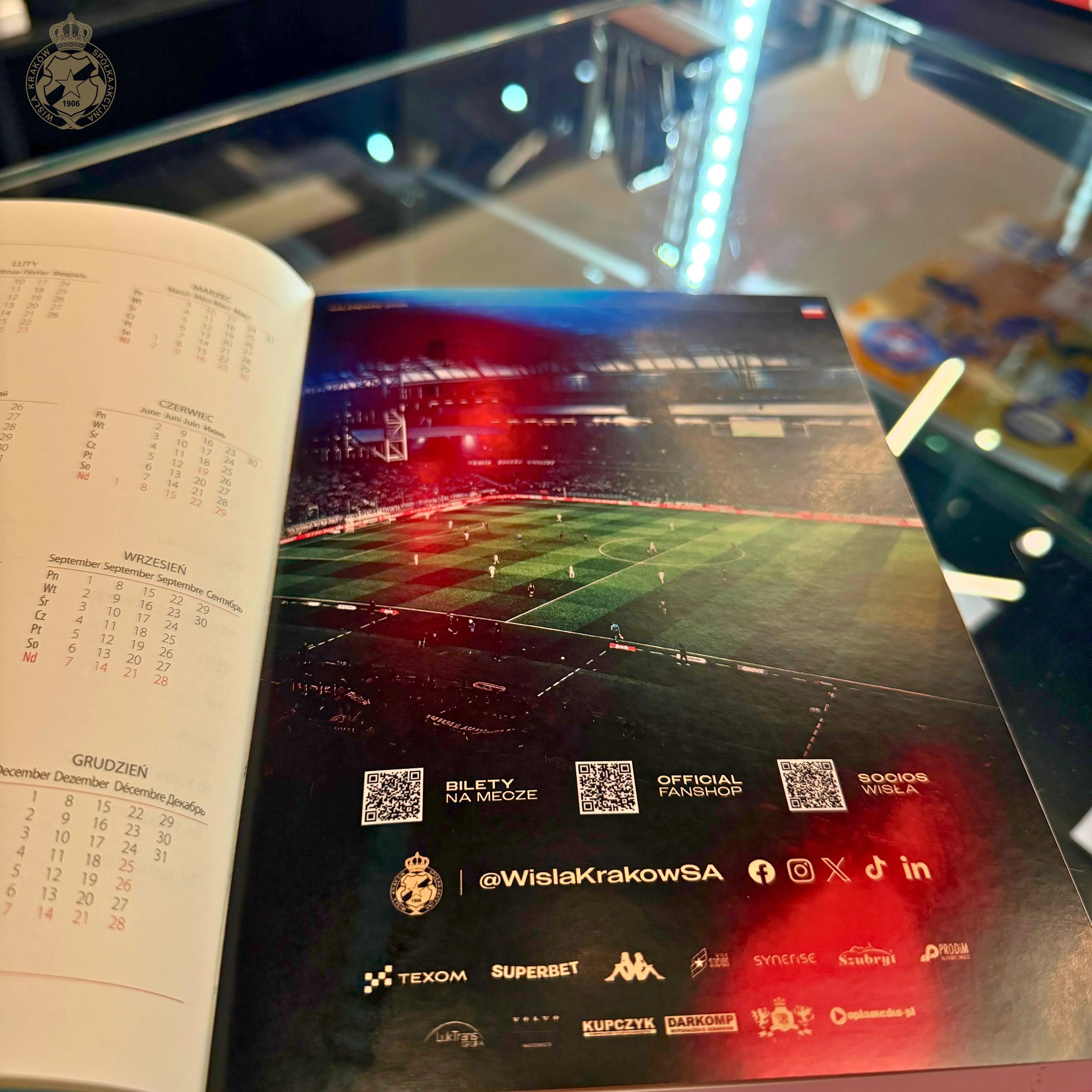 Kalendarz książkowy 2026 - czerwony Wisła Kraków Offical FanShop
