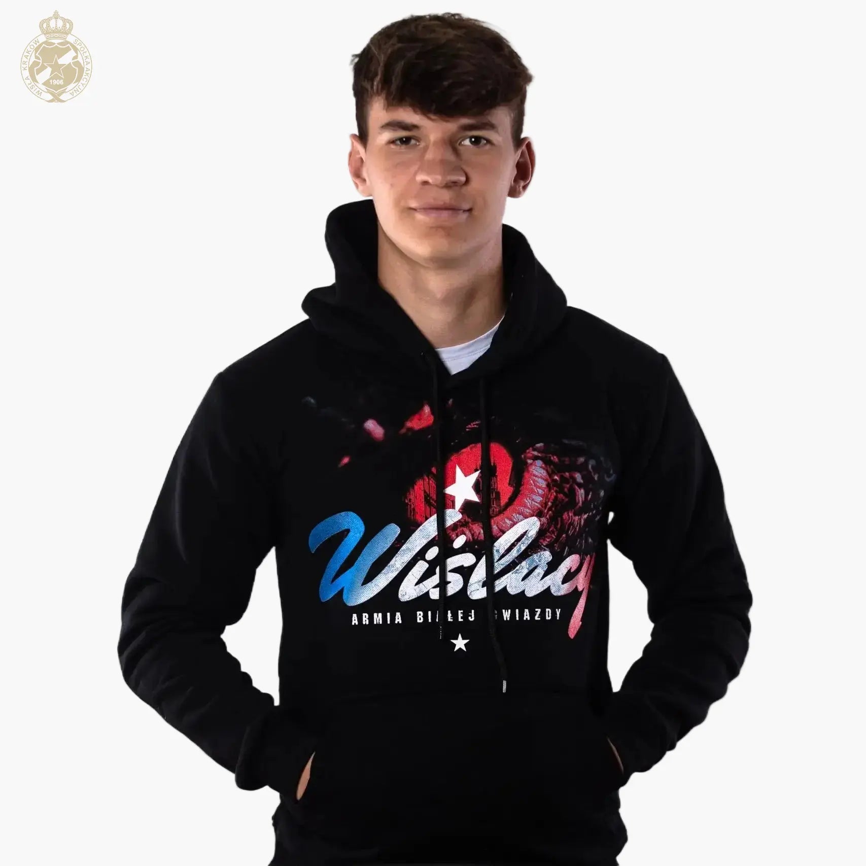 Bluza z kapturem "Wiślacy" - czarna Official FanShop - TS Wisła Kraków SA