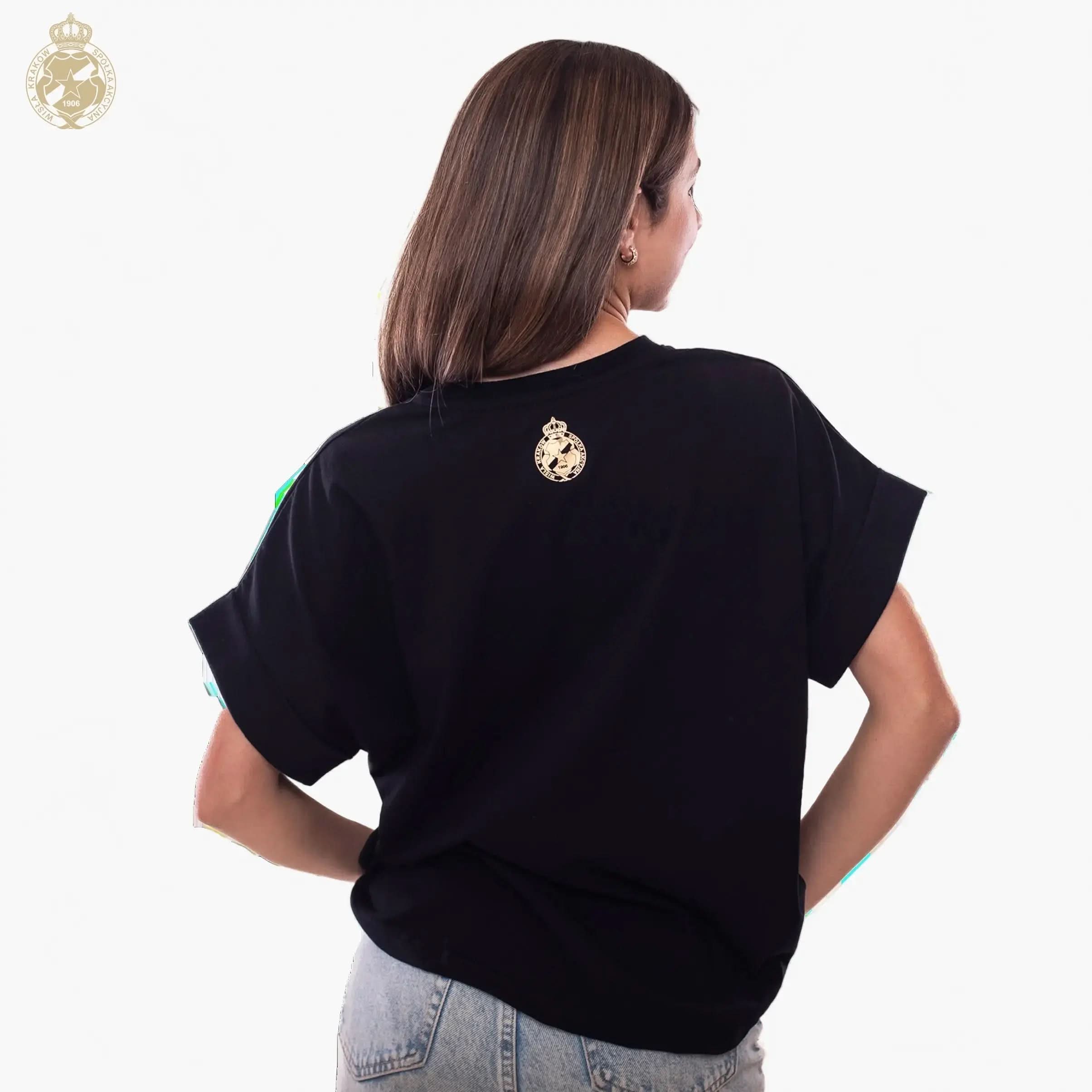 T-shirt damski Wisła Kraków Gold Script - czarny - TS Wisła Kraków SA