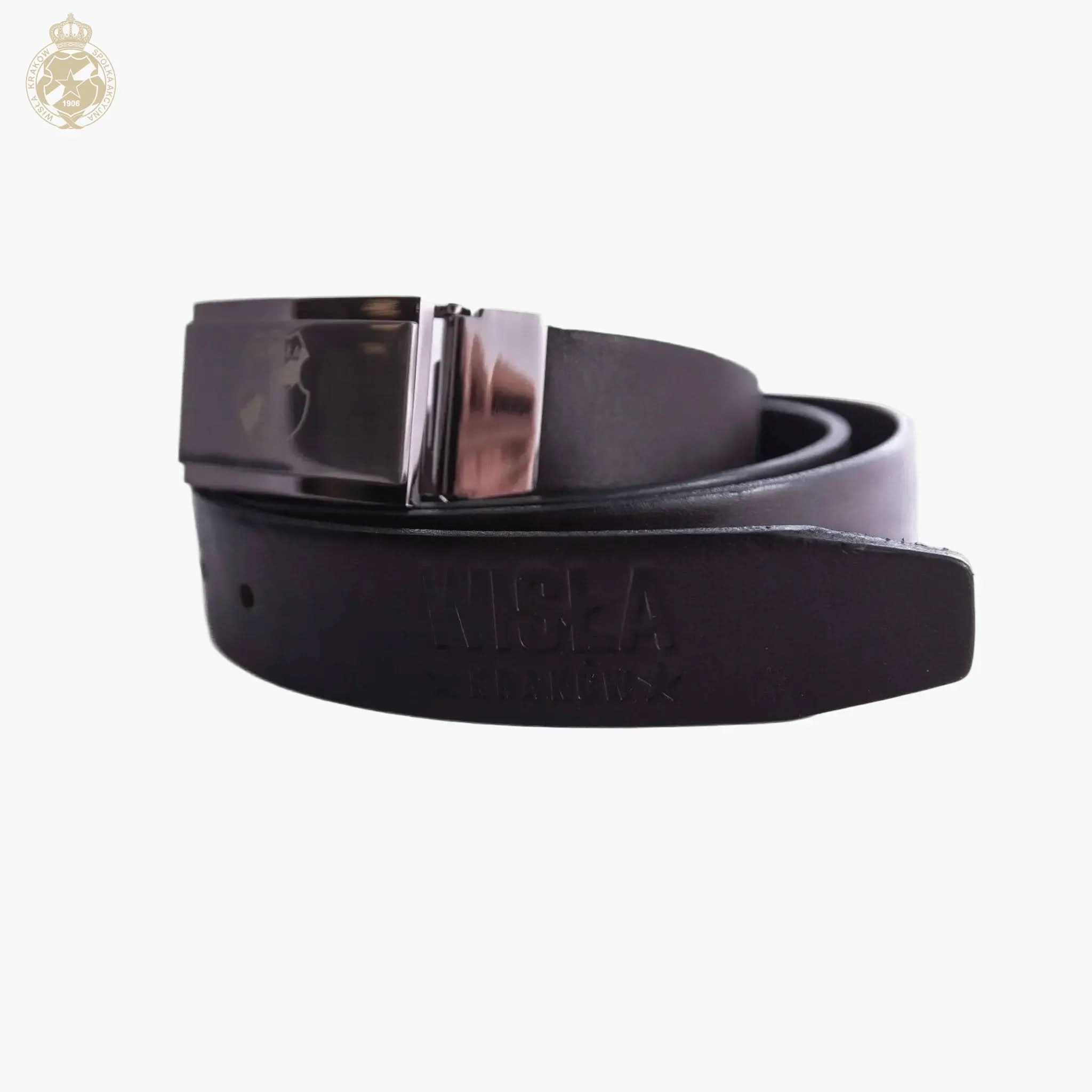 Pasek skórzany Herb TS - brązowy Official FanShop - TS Wisła Kraków SA