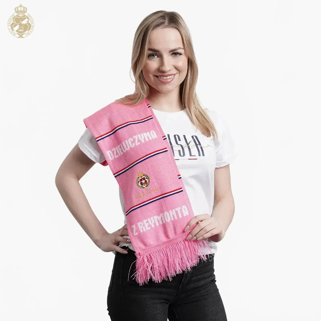 Szalik Dziewczyna z Reymonta - różowy Official FanShop - TS Wisła Kraków SA
