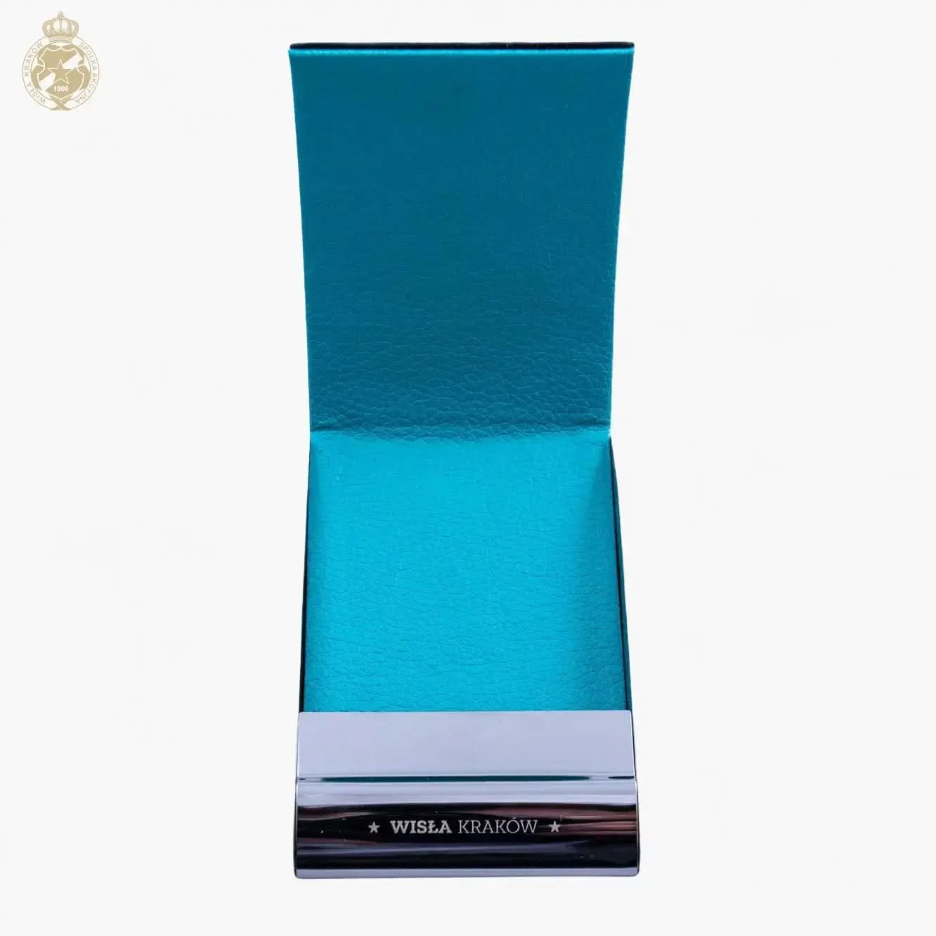 Wizytownik metalowy Herb - turkusowy - TS Wisła Kraków SA