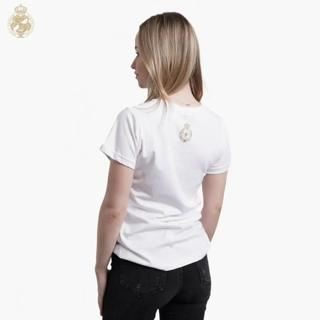 T-shirt damski Wisła Kraków Gold Script - biały - TS Wisła Kraków SA