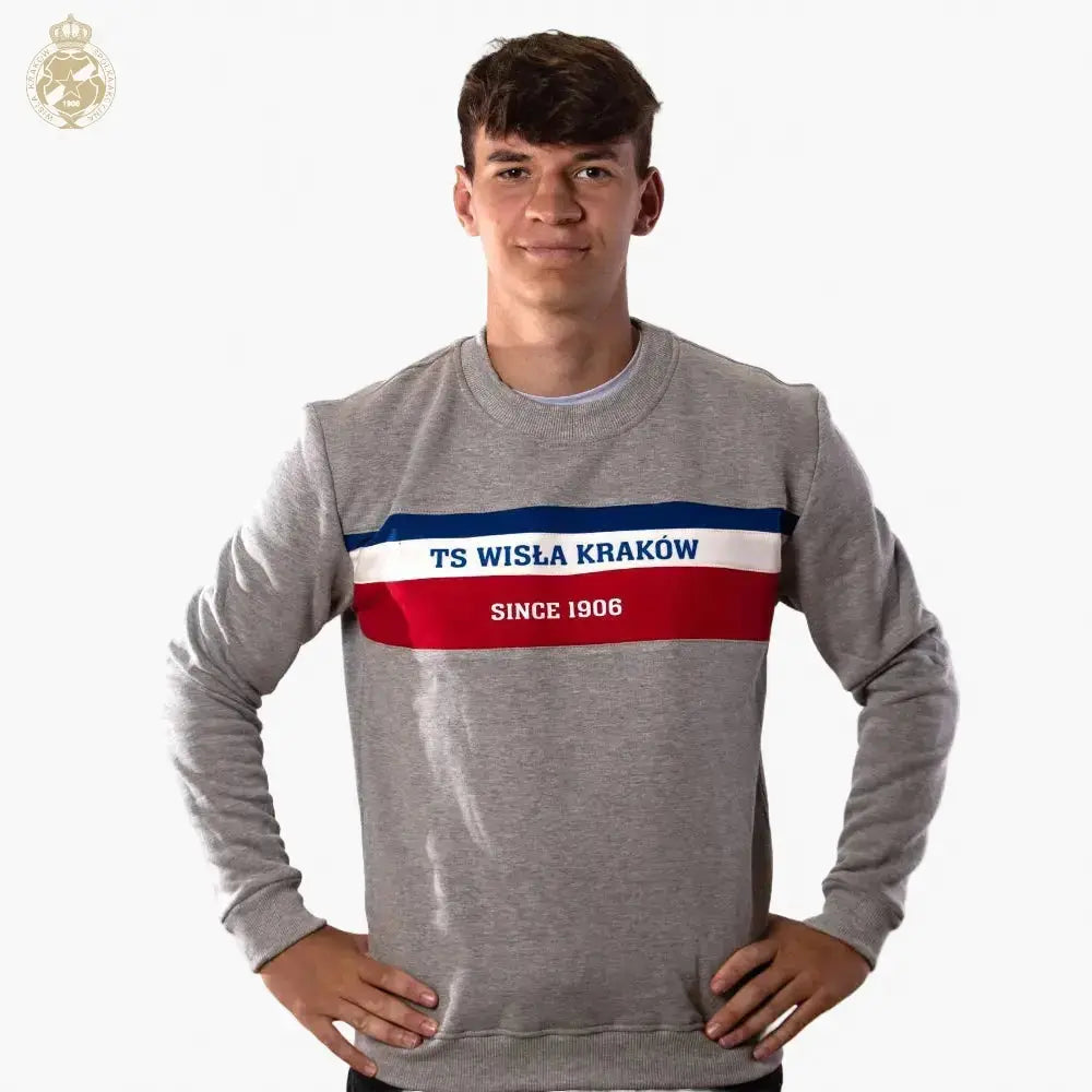 Bluza crewneck TS Wisła Kraków 1906 - szara Official FanShop - TS Wisła Kraków SA
