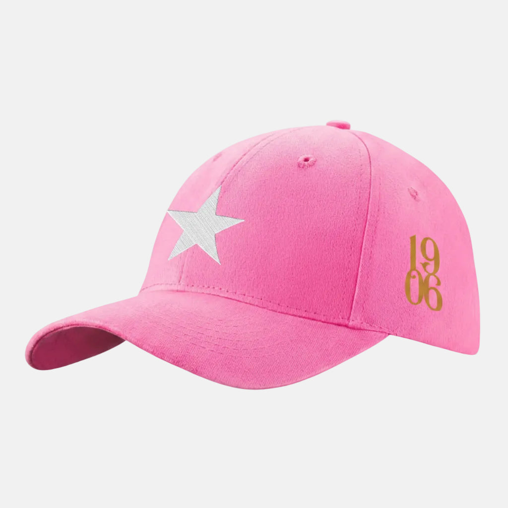 Czapka z daszkiem damska biała gwiazda - różowa - Wisła Kraków Offical FanShop